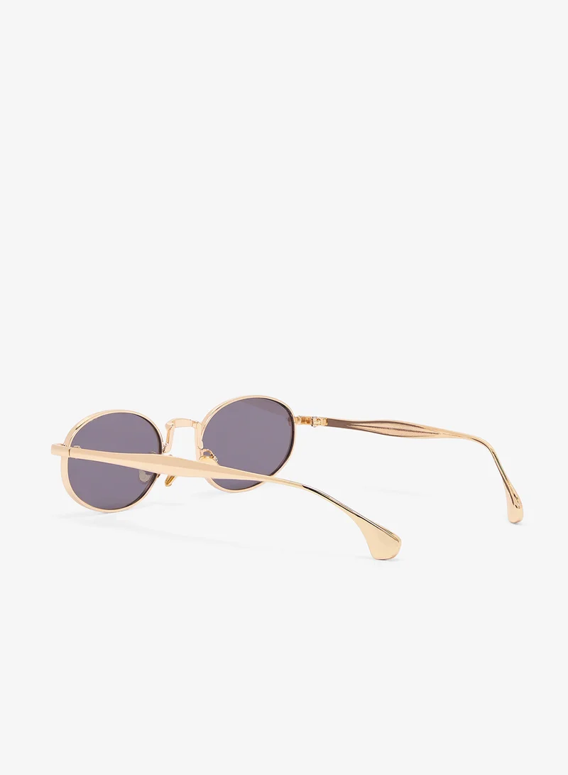ELLA Classic Oval Sunglasses With Gold Accent